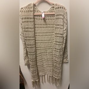NO BOUNDARIES Cream colored Long Cardigan Sweater